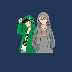 Свитшот хлопковый мужской Моя геройская академия, цвет: тёмно-синий — фото 2