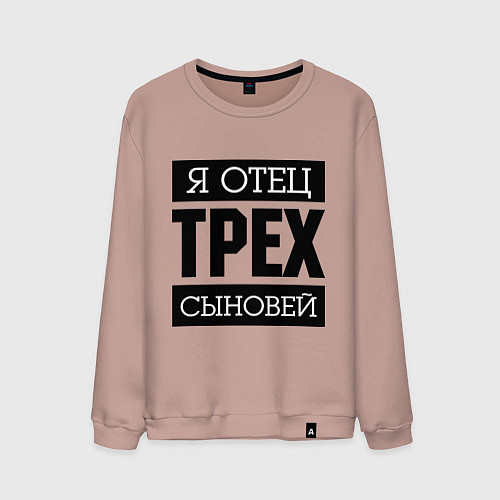 Мужской свитшот Отец трех сыновей / Пыльно-розовый – фото 1