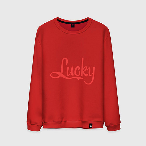 Мужской свитшот Lucky logo / Красный – фото 1