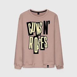 Свитшот хлопковый мужской Guns n Roses: cream, цвет: пыльно-розовый