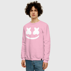 Свитшот хлопковый мужской Marshmello, цвет: светло-розовый — фото 2