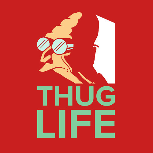 Мужской свитшот Zoidberg: Thug Life / Красный – фото 3