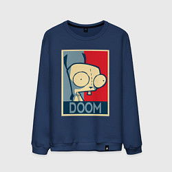 Свитшот хлопковый мужской Doom Zim, цвет: тёмно-синий