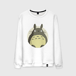 Свитшот хлопковый мужской Тоторо удивленный, цвет: белый