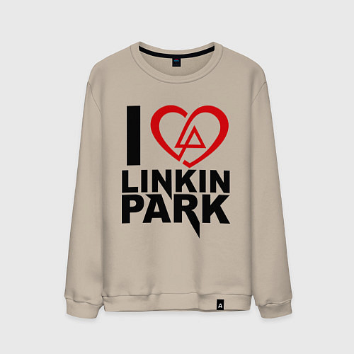 Мужской свитшот I love Linkin Park / Миндальный – фото 1