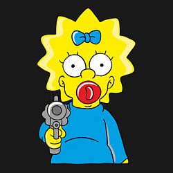 Свитшот хлопковый мужской Мэгги с револьвером, цвет: черный — фото 2