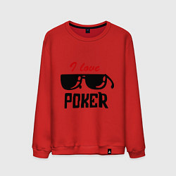 Свитшот хлопковый мужской Я люблю покер, цвет: красный