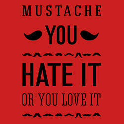 Свитшот хлопковый мужской Mustache - hate or love, цвет: красный — фото 2