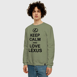 Свитшот хлопковый мужской Keep Calm & Love Lexus, цвет: авокадо — фото 2