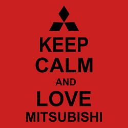 Свитшот хлопковый мужской Keep Calm & Love Mitsubishi, цвет: красный — фото 2