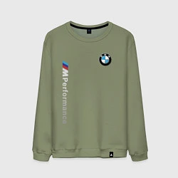 Свитшот хлопковый мужской BMW M PERFORMANCE БМВ, цвет: авокадо