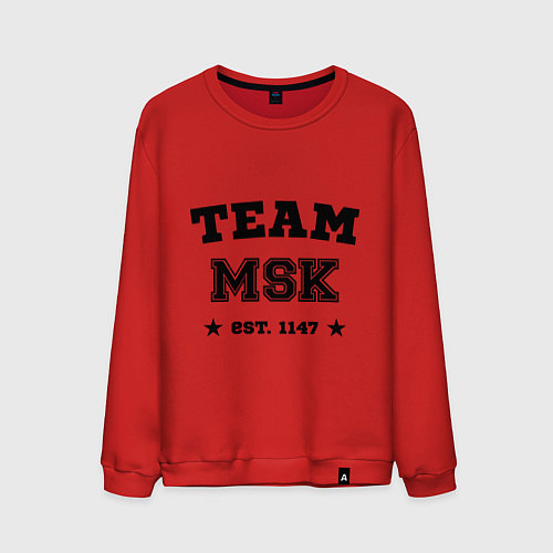 Мужской свитшот Team MSK est. 1147 / Красный – фото 1