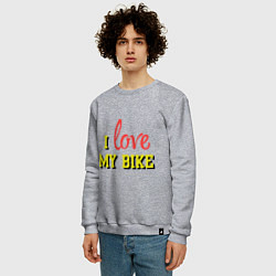 Свитшот хлопковый мужской I love my bike, цвет: меланж — фото 2