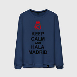 Свитшот хлопковый мужской Keep Calm & Hala Madrid, цвет: тёмно-синий