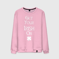 Свитшот хлопковый мужской Get your irish on!, цвет: светло-розовый