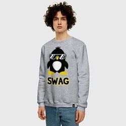 Свитшот хлопковый мужской SWAG Penguin, цвет: меланж — фото 2