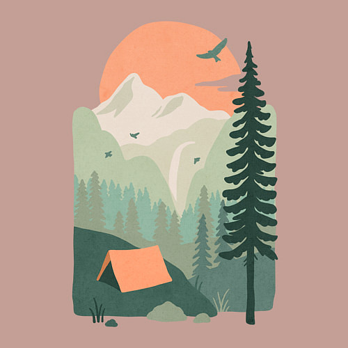 Мужской свитшот Wood Adventure / Пыльно-розовый – фото 3