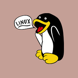 Свитшот хлопковый мужской Пингвин: Linux, цвет: пыльно-розовый — фото 2