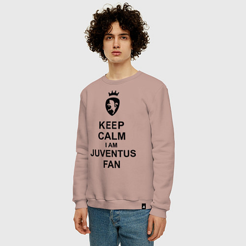 Мужской свитшот Keep Calm & Juventus fan / Пыльно-розовый – фото 3