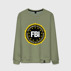 Свитшот хлопковый мужской FBI Departament, цвет: авокадо