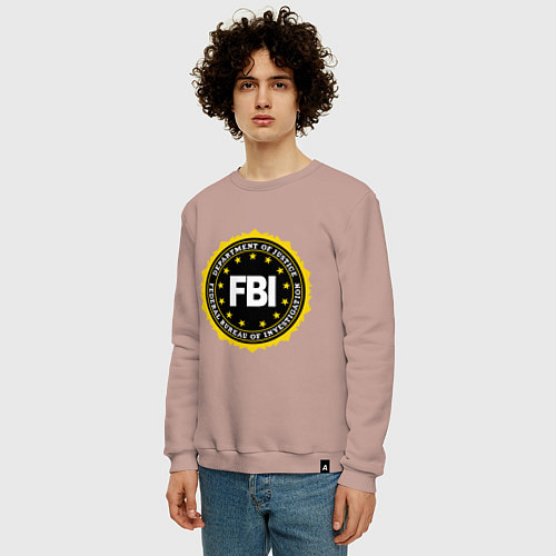 Мужской свитшот FBI Departament / Пыльно-розовый – фото 3