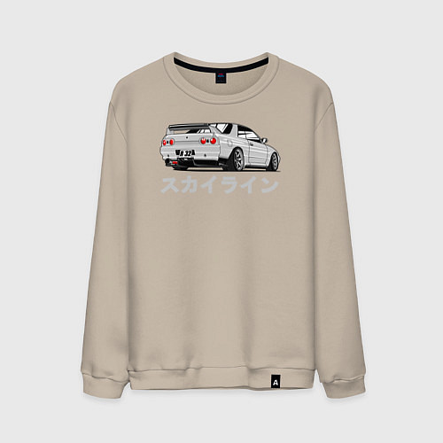 Мужской свитшот R32 GODZILLA / Миндальный – фото 1