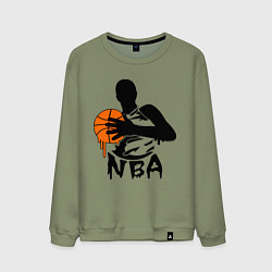 Свитшот хлопковый мужской NBA, цвет: авокадо
