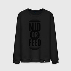 Свитшот хлопковый мужской Mid or feed, цвет: черный