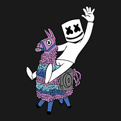 Свитшот хлопковый мужской Marshmello x Llama, цвет: черный — фото 2