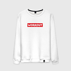 Свитшот хлопковый мужской Obey workout, цвет: белый