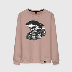 Свитшот хлопковый мужской Акула на Тойоте, цвет: пыльно-розовый