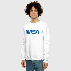 Свитшот хлопковый мужской NASA, цвет: белый — фото 2