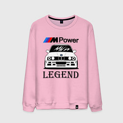 Свитшот хлопковый мужской BMW Power LEGEND, цвет: светло-розовый