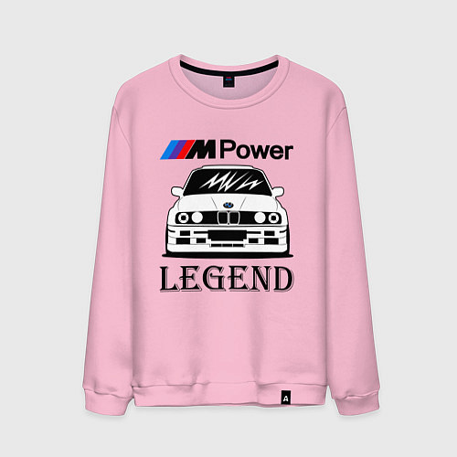 Мужской свитшот BMW Power LEGEND / Светло-розовый – фото 1