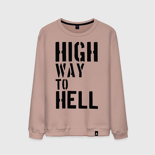Мужской свитшот High way to hell / Пыльно-розовый – фото 1