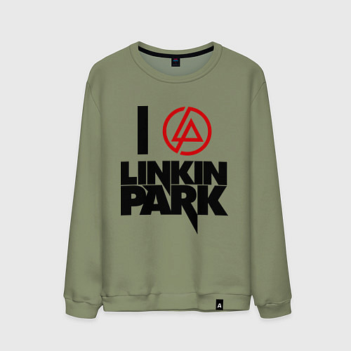 Мужской свитшот I love Linkin Park / Авокадо – фото 1