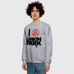 Свитшот хлопковый мужской I love Linkin Park, цвет: меланж — фото 2