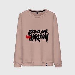 Свитшот хлопковый мужской Bring me the horizon, цвет: пыльно-розовый