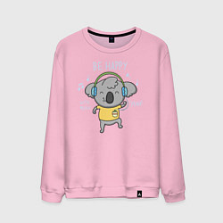 Свитшот хлопковый мужской Koala: Be Happy, цвет: светло-розовый