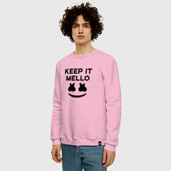 Свитшот хлопковый мужской Keep it Mello, цвет: светло-розовый — фото 2
