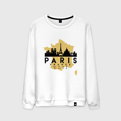 Свитшот хлопковый мужской Париж - Франция, цвет: белый