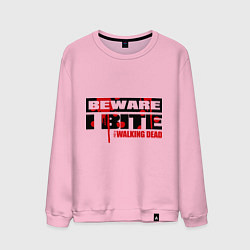 Свитшот хлопковый мужской Beware i bite, цвет: светло-розовый