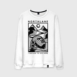 Свитшот хлопковый мужской Northlane: I Refuse to die here, цвет: белый