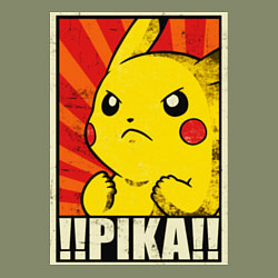 Свитшот хлопковый мужской Pikachu: Pika Pika, цвет: авокадо — фото 2