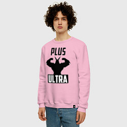 Свитшот хлопковый мужской PLUS ULTRA черный, цвет: светло-розовый — фото 2