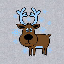 Свитшот хлопковый мужской Олень и снежинки, цвет: меланж — фото 2