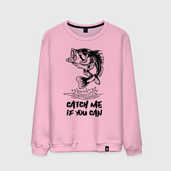 Свитшот хлопковый мужской Catch me if you can, цвет: светло-розовый