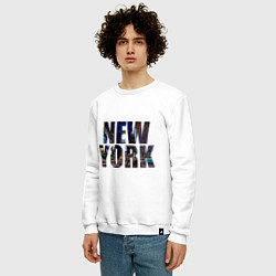 Свитшот хлопковый мужской New York Streets, цвет: белый — фото 2