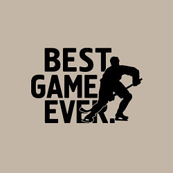 Свитшот хлопковый мужской Hockey - best game, цвет: миндальный — фото 2