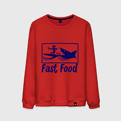 Свитшот хлопковый мужской Shark fast food, цвет: красный